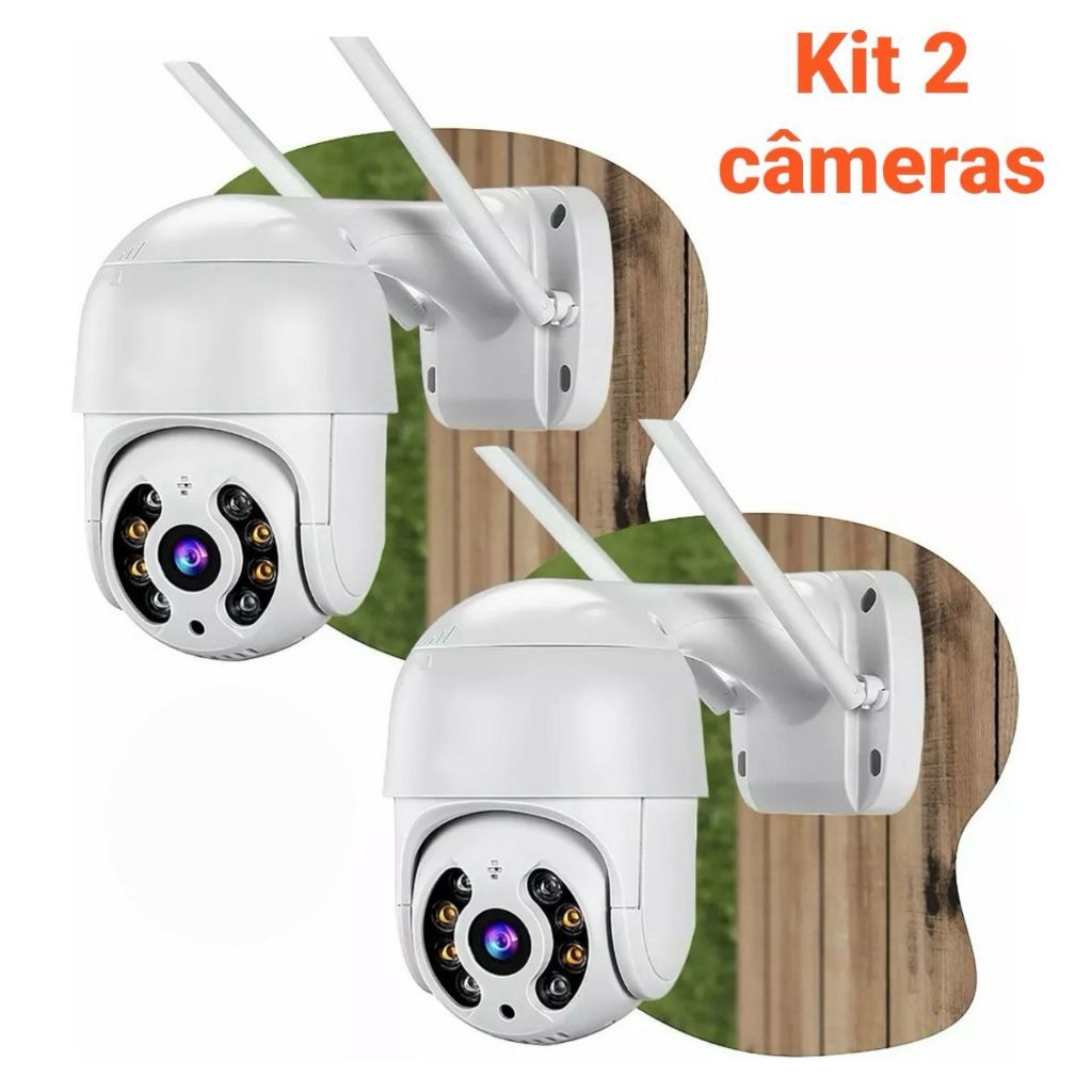 Kit 2 Câmeras De Segurança wi-fi externa À Prova D’água full hd V3 IP 360 – Bivolt