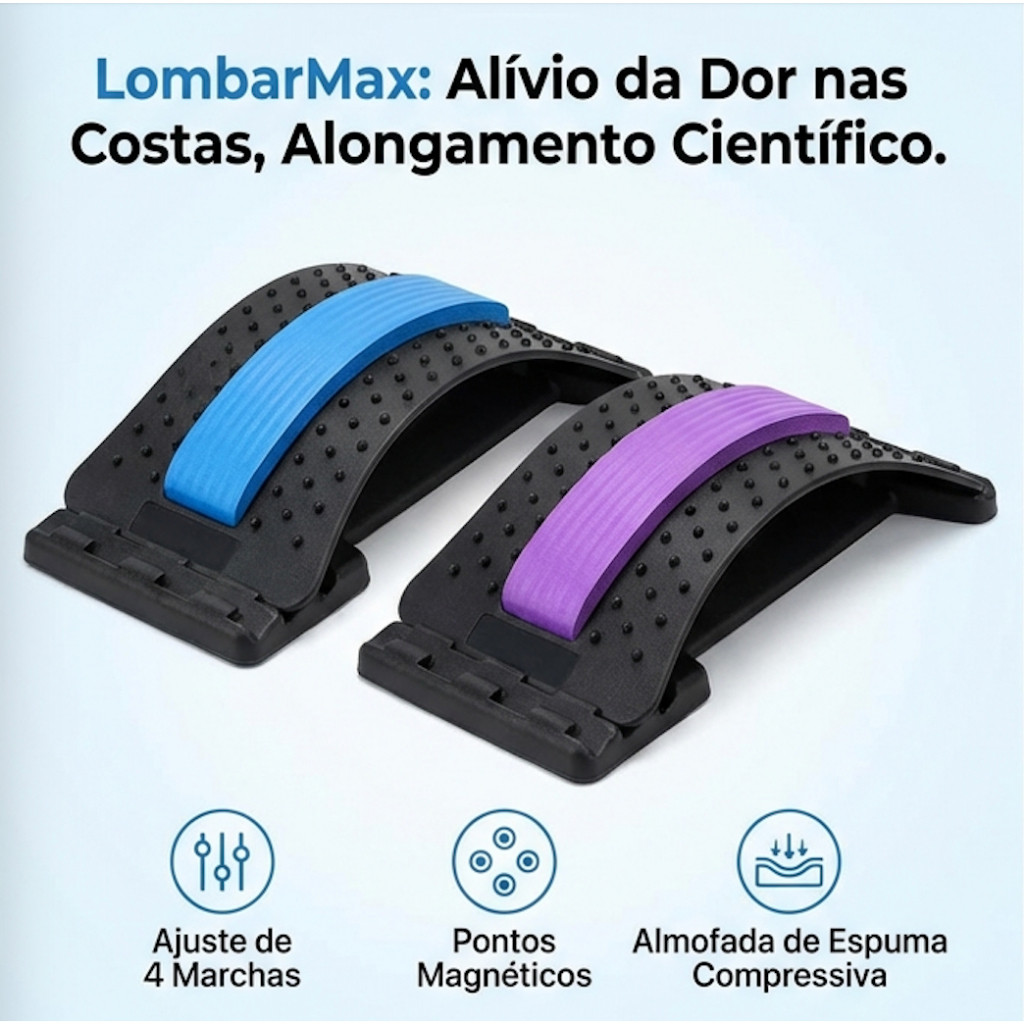 LombarrMax-Aparelho De Descompressão Lombar - Auxilia No Alívio De Hérnia e Dores - 4 Níveis Ajustáveis Postura Correta