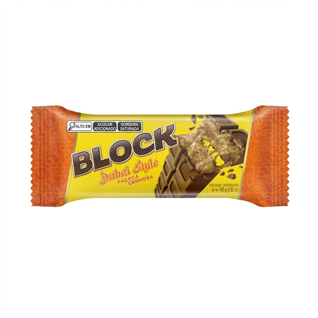 Kit 2 Chocolates Arcor Block Dubai Style Amendoim 165g Cada