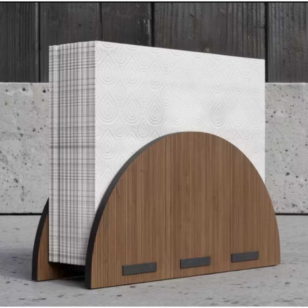 Kit Porta Guardanapo Meia Lua MDF Mesa Decoração Casamento Aniversário Restaurante Lanchonete
