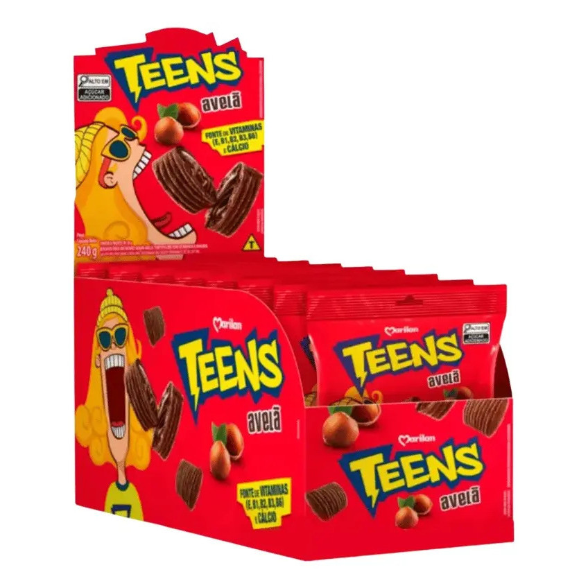 Biscoito Recheado Teens Avelã C/ 8unid 240g