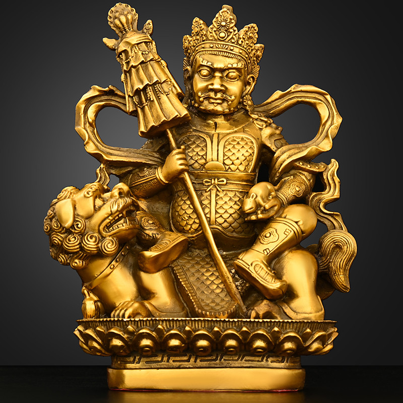 Bronze tesouro rei ornamentos cobre puro tantrico estátua de buda Vishardo cheiro rei celestial casa salão budista