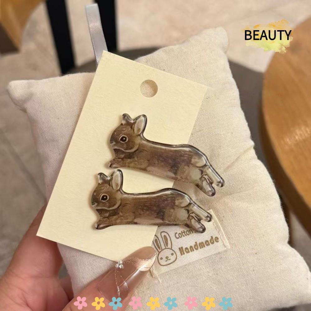 BEAUTYHOMEBR 2 Peças De Grampos De Cabelo De Coelho , Presilha Acrílica , Grampo Antiderrapante Harajuku Feminino