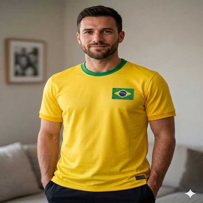 Camisa do Brasil Camiseta do Brasil Seleção Brasileira Torcida Brasil Amarela Patriota Torcedor Brasil