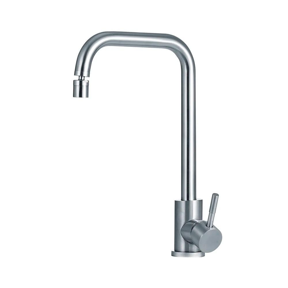 Torneira Para Cozinha Misturador Monocomando Aço Inox 304 Potengí Pingoo - Prata Escovado