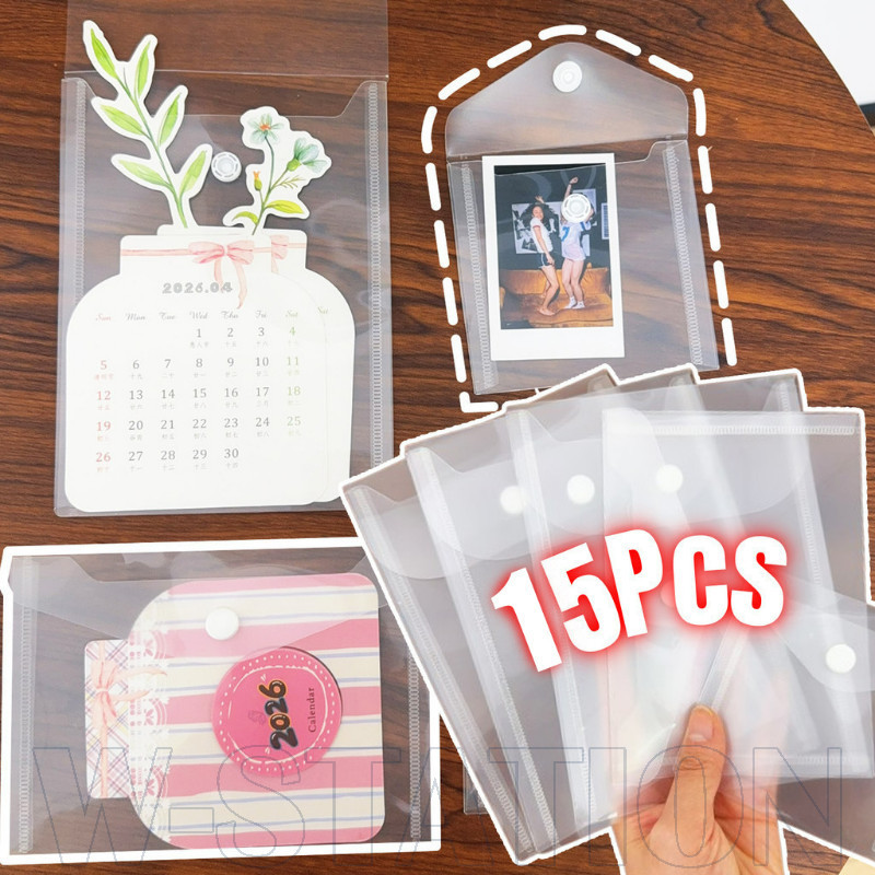 Sacos De Armazenamento De Cartão Postal Transparentes De Vários Tamanhos De 15-5 Unidades-Mini Pasta De Arquivo Multiuso