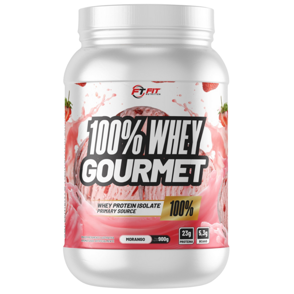 Whey Protein Gourmet Concentrado e Isolado 23g Proteína MORANGO