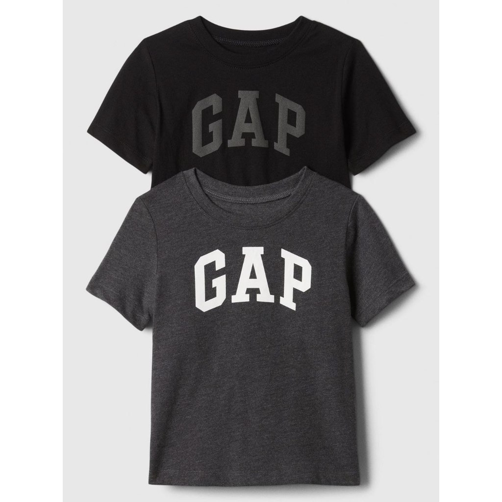 KIT 2 CAMISETAS GAP MENINO MANGA CURTA PRETO GRAFITE 2 a 5a