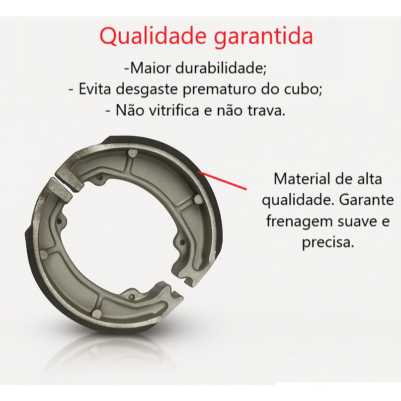 Kit Pastilha Dianteira Lona Patim Tambor Reparo Freio Titan Fan Cargo Start 160 CBS 18 em diante — imagem 2 de 2