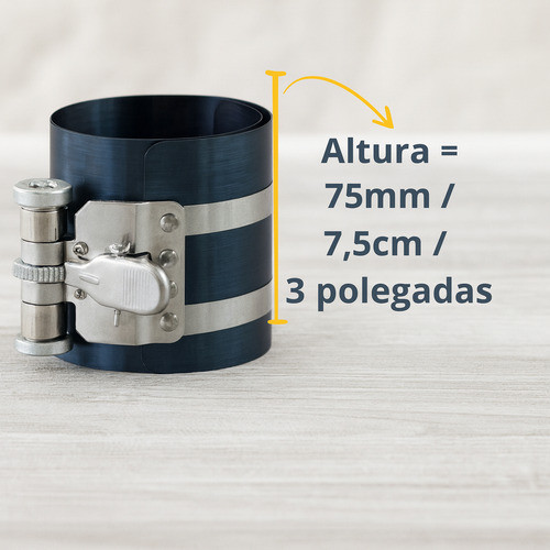 Detalhes do Cinta Para Anéis De Pistão 3 Pol Vonder 53mm A 125mm Motor Carro Moto Profissional + Chave Original