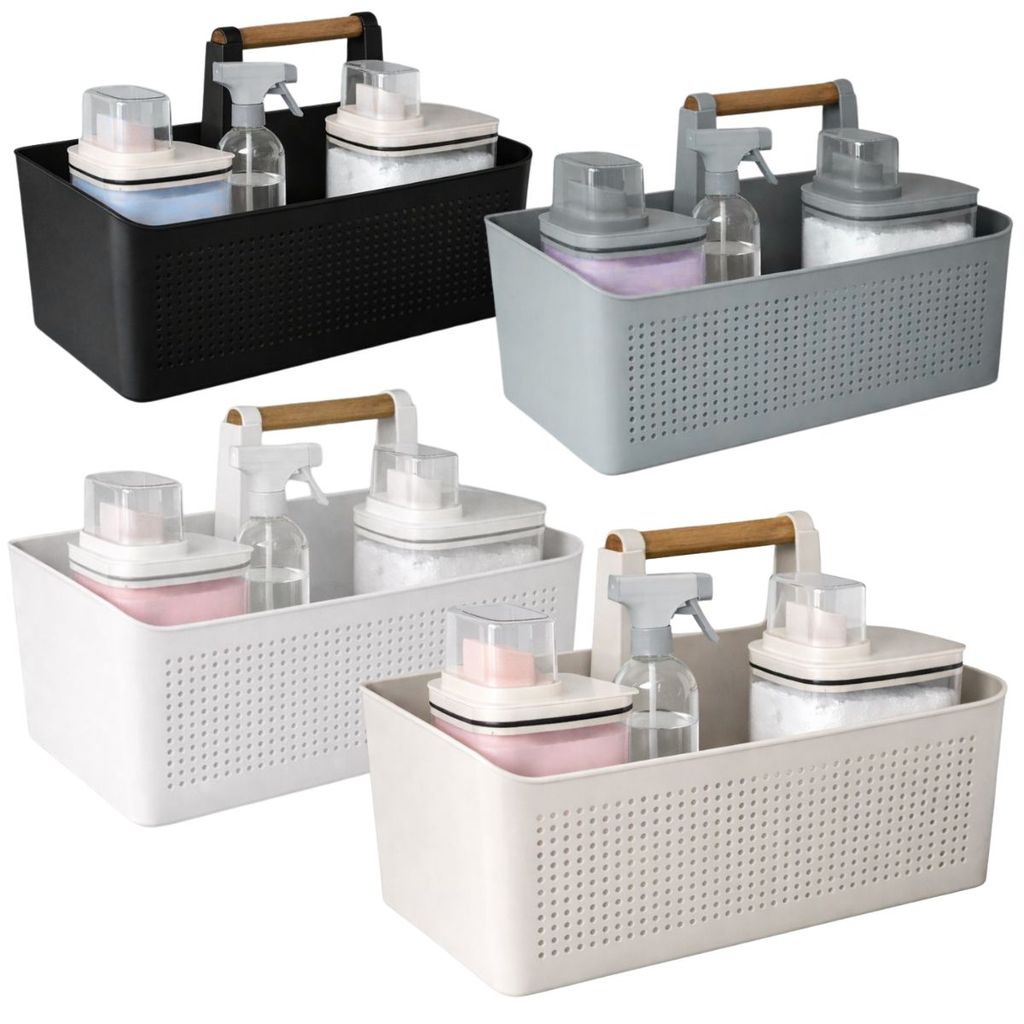 Kit Lavanderia Prático Com Balaio Organizador + Borrifador + 2 Dispenser Funcionais