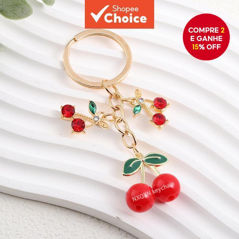 Chaveiro De Esmalte De Cerejeira De Primavera Mini Fruta Bonita Planta 3D Para Fazer Jóias De Bricolage Feitas À Mão em Oferta na Shopee