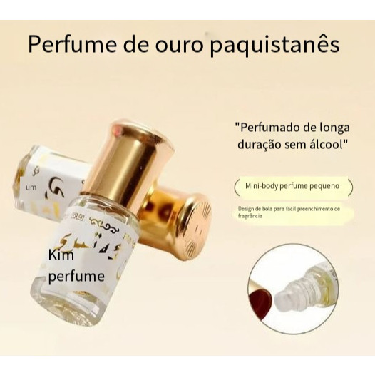 Perfume dourado do Paquistão 3ml perfume mini perfume sem álcool roll-on duração prolongada perfume fácil de usar