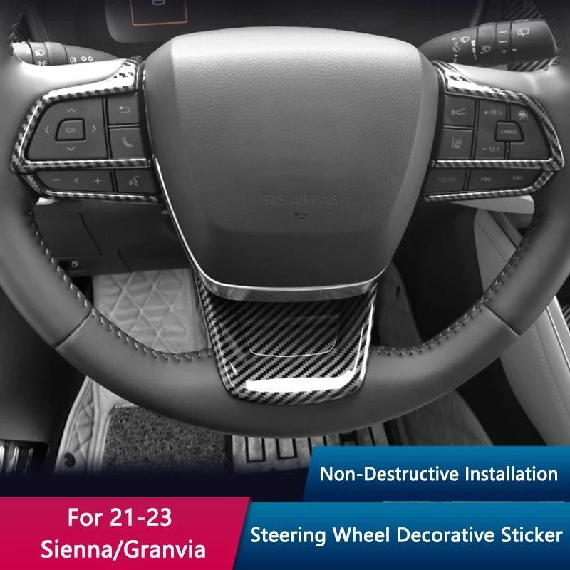 QHCP Tampa Do Botão Volante Carro ABS Interruptor Adesivo Decorativo Guarnição Para Toyota Sienna Granvia 21-23 Peças Au