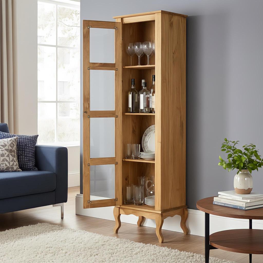 Cristaleira Rústica Madeira Maciça: Onde Comprar | BuscaProdutos