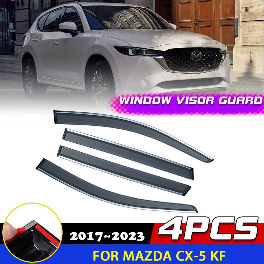 Viseira De Janelas Para Mazda CX-5 CX5 KF 2017 ~ 2023 2022 2021 Porta Defletor De Fumaça Guardas Capa Toldos Sol Chuva S