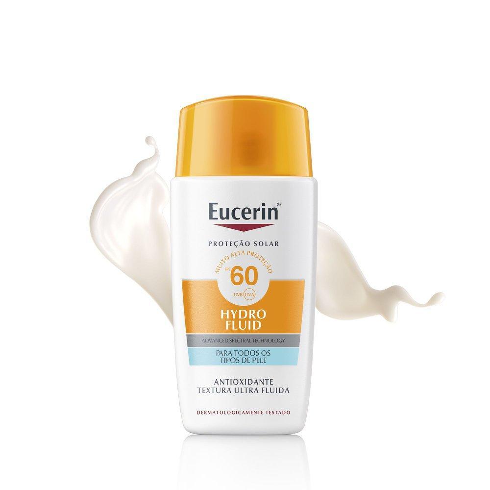 Protetor Solar Facial Eucerin Sun Hydro Fluid FPS 60 50ml em Oferta na Shopee