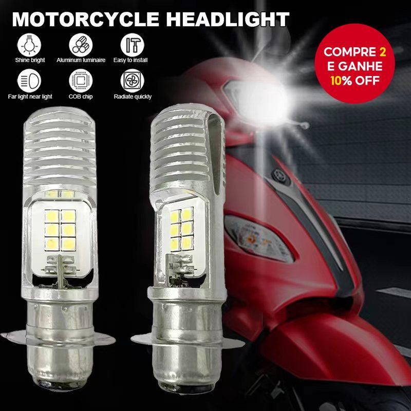 Universal De Alta Potência LED Farol Da Motocicleta Dupla Cor AC DC Compatível Lâmpada Branca 1PC