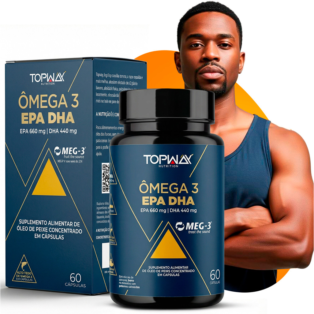 Top Way Super EPA 660mg Suplemento Ômega 3 Óleo de Peixe Cápsulas EPA DHA Saúde