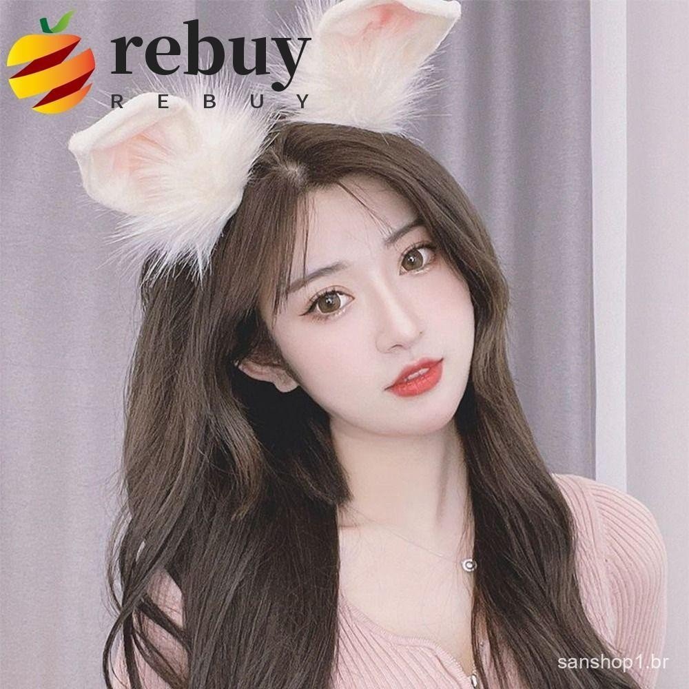 REBUY1 Estilo Coreano Bandana Dos Desenhos Animados Hairpin Coelho Menina Cocar Grampo De Cabelo Lolita Headwear Meninas