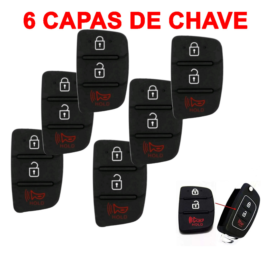 Seis Capas Chave Hyundai Hb20/hb20s Controle Telecomando