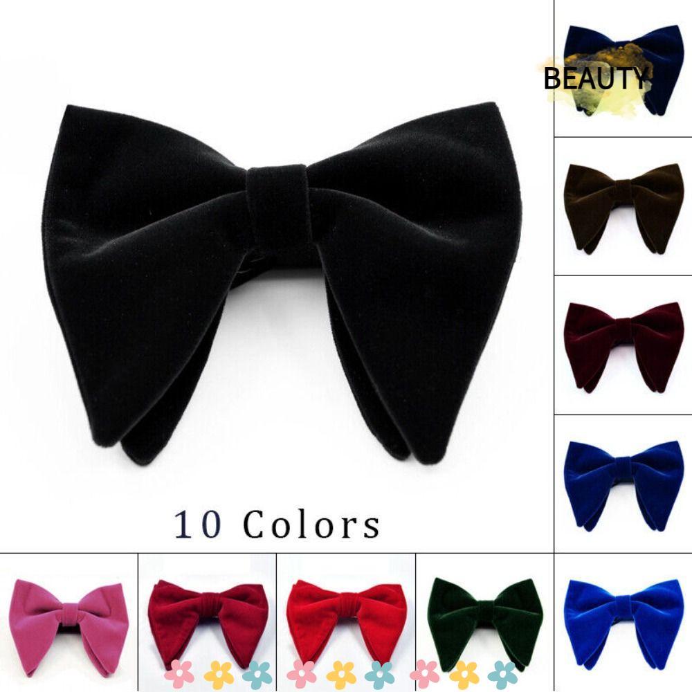BEAUTYHOMEBR Gravata Borboleta , Grande Masculina Sólida De Veludo Ajustável Para Festa De Casamento