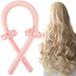 Kit De Modelagem De Cabelo De Cetim Feminino Transforma Cachos + 2 Grampos Anti-Frizz