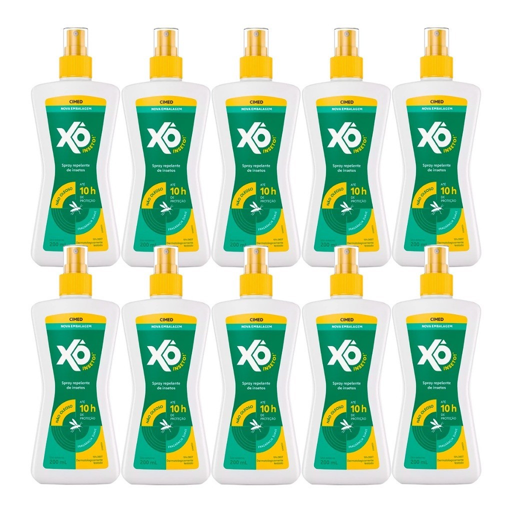 Kit 10 Unidades Repelente Xô Inseto Spray Cimed 200ml
