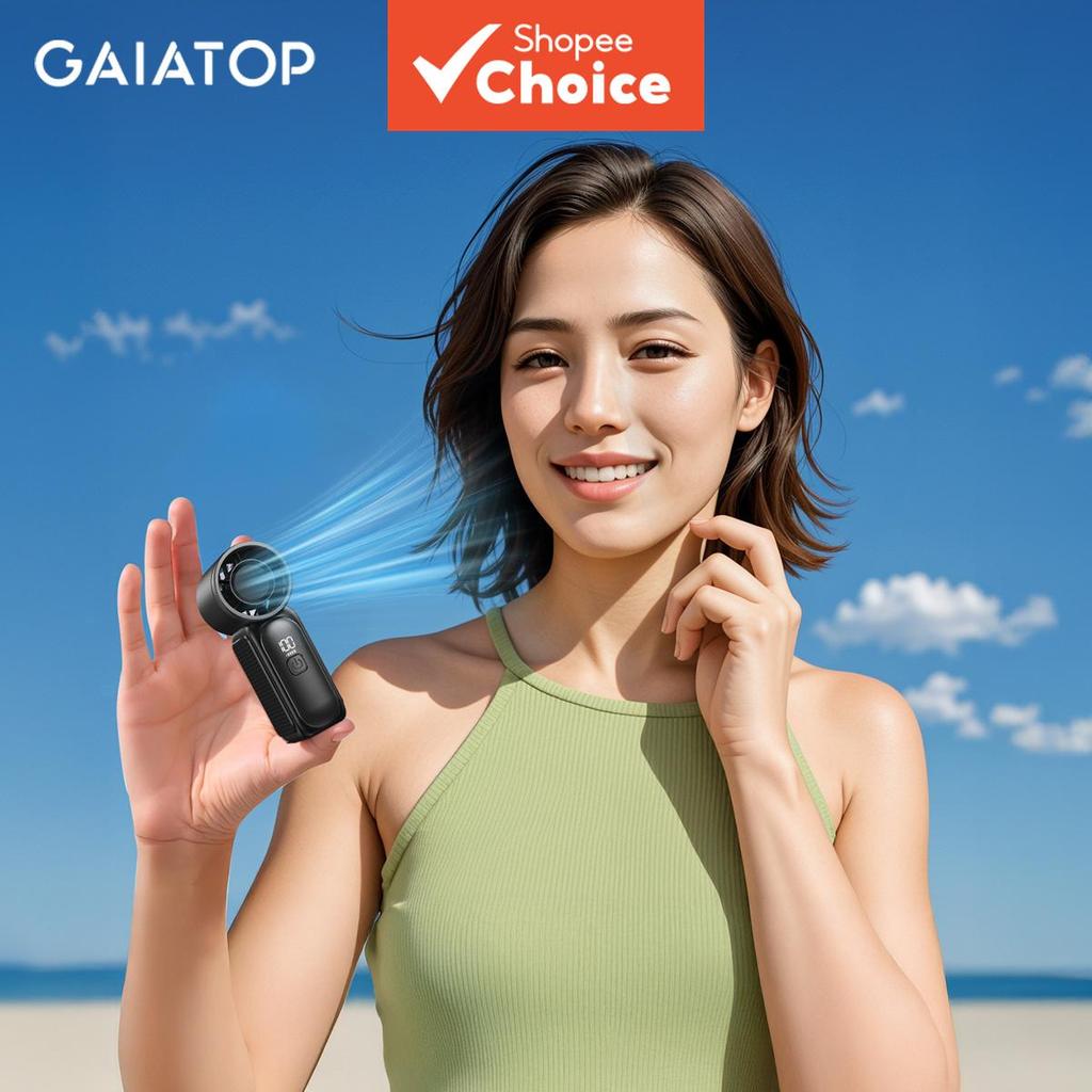  Ventilador portátil mini de mão 3000mAh, 3,5 polegadas, turbo, vento forte, para viagem ao ar livre