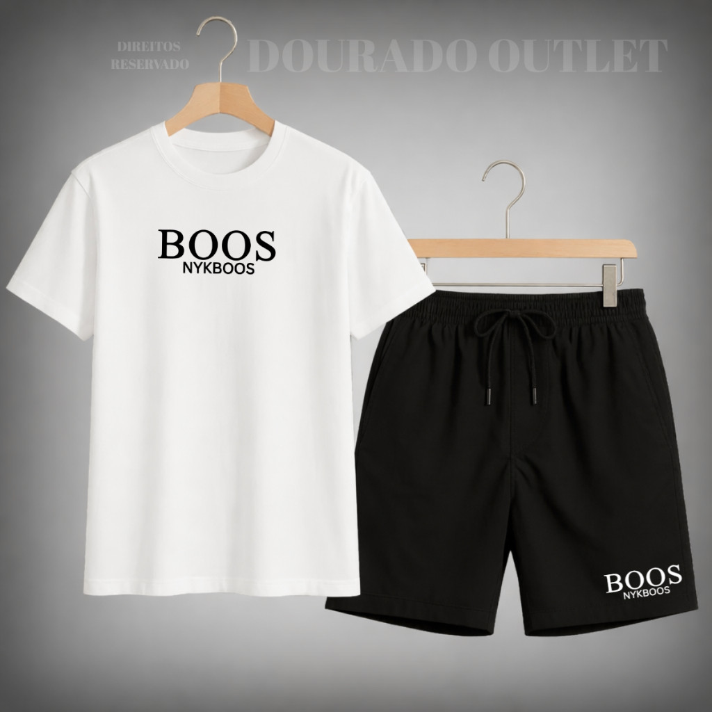 Camiseta 100 % algodão malha premium e Short Masculino tectel, passeio academia festa lançamento 2026