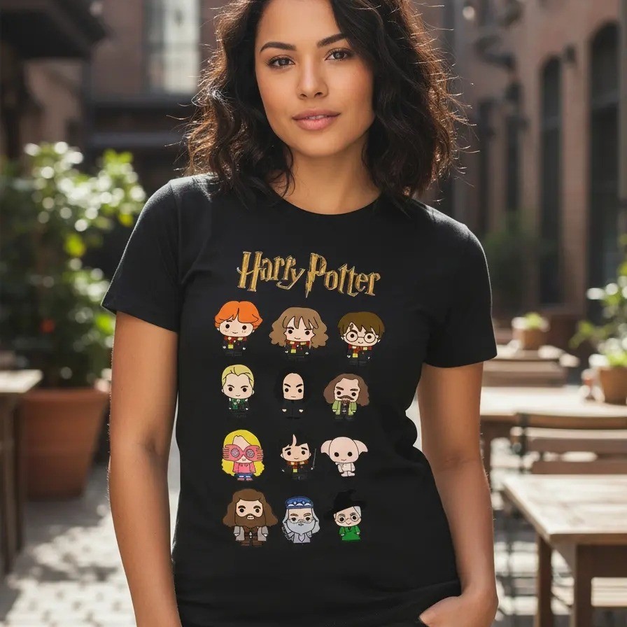 Camiseta Estampada Inspirado Harry Potter Personagens Fofos Unissex 100% Algodão Frete Grátis Rápido Plus Size
