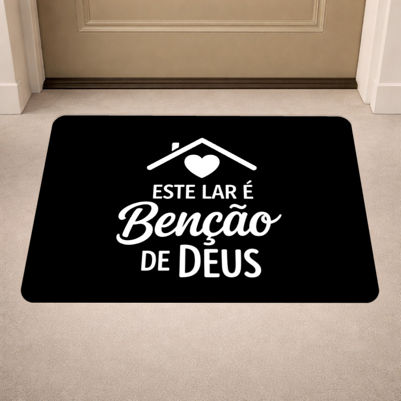 Imagem Tapete de Porta Antiderrapante Biblico, Oração, Cristão, Evangélico 40x60cm