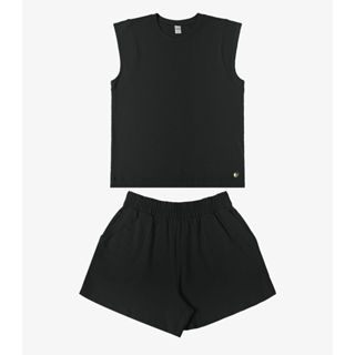 Conjunto Feminino Regata Com Shorts Rovitex Preto em Oferta na Shopee