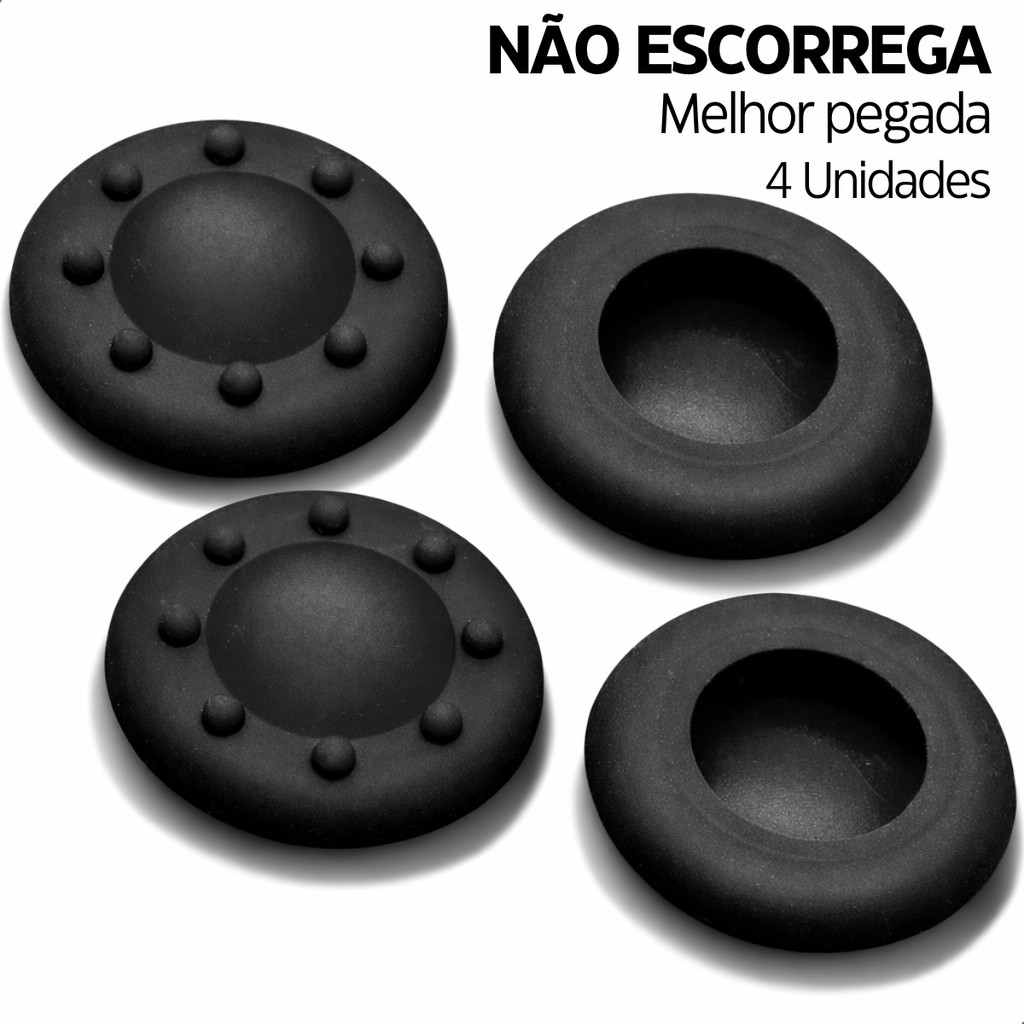 Grip Borracha Silicone Botão Analógico para Xbox One Ps5 Ps4 Ps3 Wii 4 Unidades