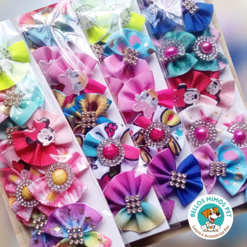 10 Laços M Lacinhos Fêmea  penteado Pet banho e tosa Pronta Entrega em Oferta na Shopee