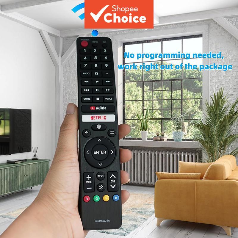 A Controle remoto compatível com TVs LED/Android da Sharp, modelo GB345WJSA, também compatível com GB326WJSA,
