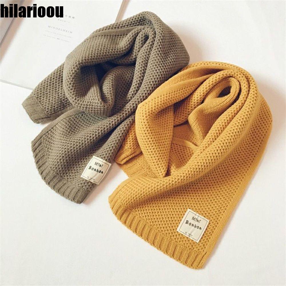 HILARIOOU Lenço Infantil Versátil E Confortável Estilo Ins Silenciador De Inverno De Cor Sólida