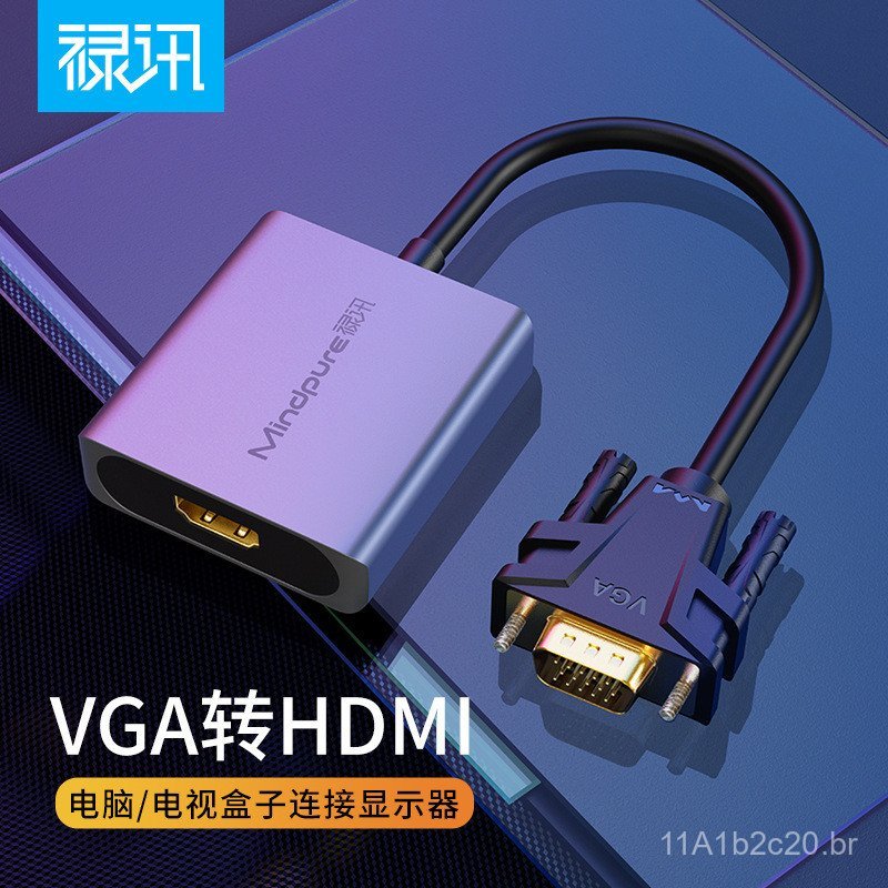 Conversor VGA para HDMI adequado para adaptador de cabo de monitor de computador com áudio e fonte de alimentação. VGA p