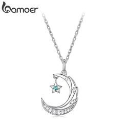 Colar Bamoer Lua E Estrela Design Joias Presentes Para Mulheres