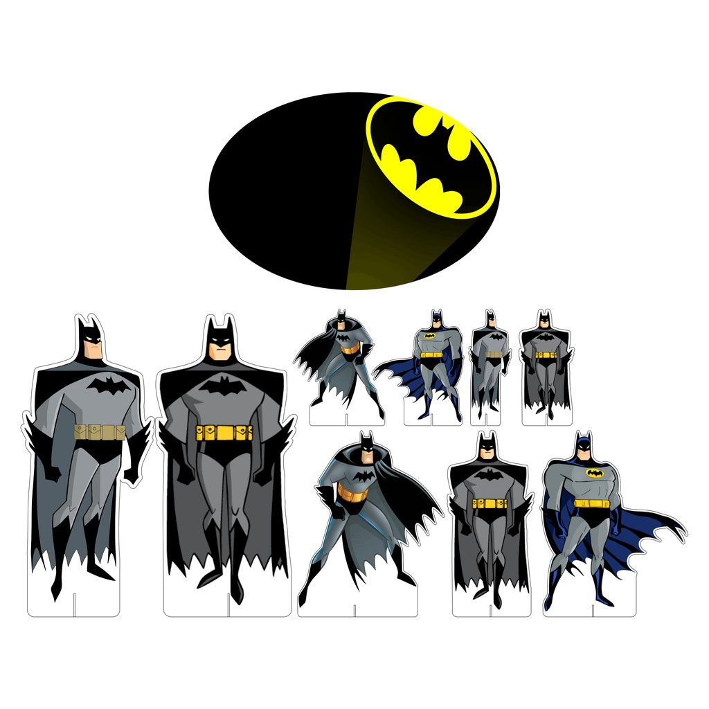 Kit Display + Elipse Festa Infantil Batman (Preto/Cinza) FC