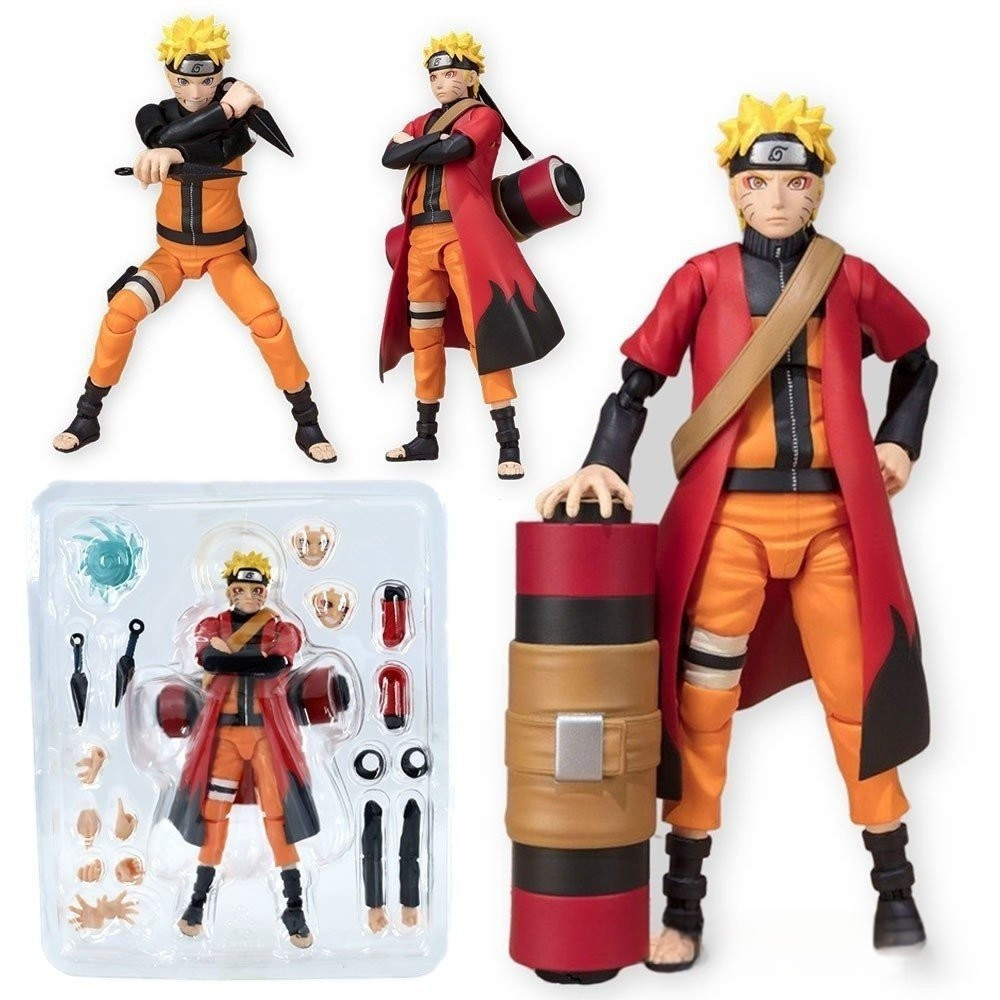 Boneca Articulada Naruto Uzumaki Wise Mode + Acessórios Figura De Ação De 14 cm 0CAB DMV3