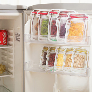 Saco Ziplock para garrafa de pedreiro, saco para preservação de alimentos, doces, cozimento, bonito, portátil, selado, p