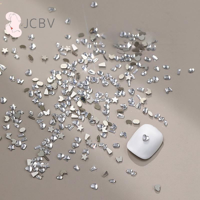 [JCBV] 50 Peças Mini Decorações De Unhas De Diamante De Cristal Em Formato De Strass De Fundo Plano Cor Mista Pedra Prec