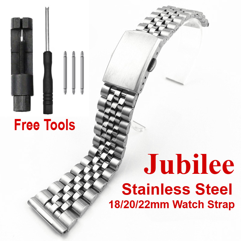 Pulseira De Relógio De Aço Inoxidável Jubileu 18mm 20mm 22mm Para SEIKO Diver Diving SKX007 SNX Feminina Masculina De Su