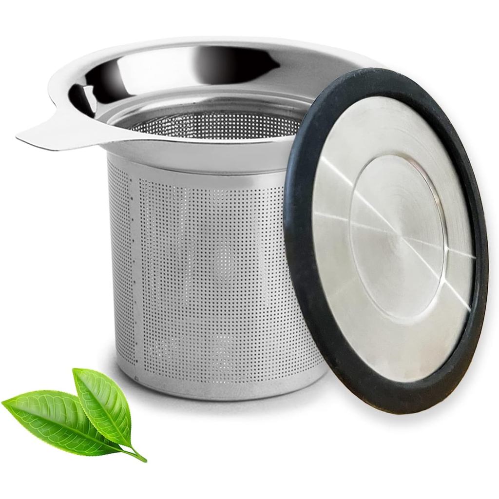 Infusor de Chá Inoxidável com Tampa de Silicone
