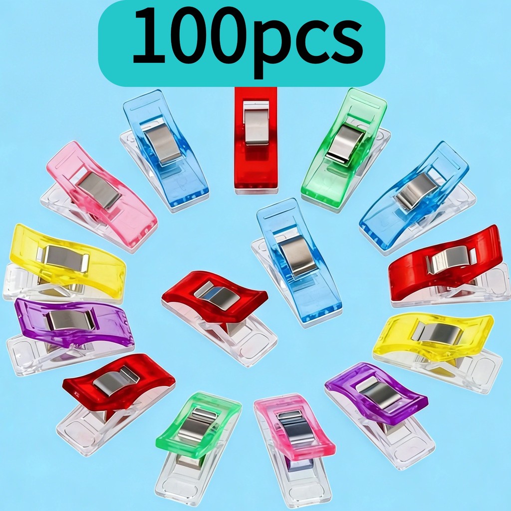 100/25 Clips, Pregador Ou Grampo Para Costura Quilting/Patchwork/Scrapbook - Colorido