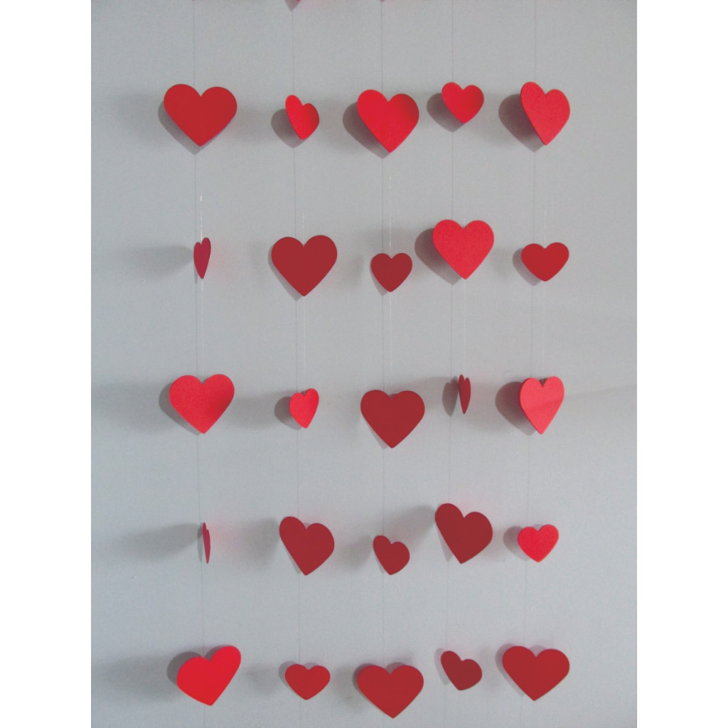 Kit 5 Fio Decoração Corações de Papel Dia dos Namorados Dia das Mães Casamento e Eventos Sessões Românticas em Oferta na Shopee
