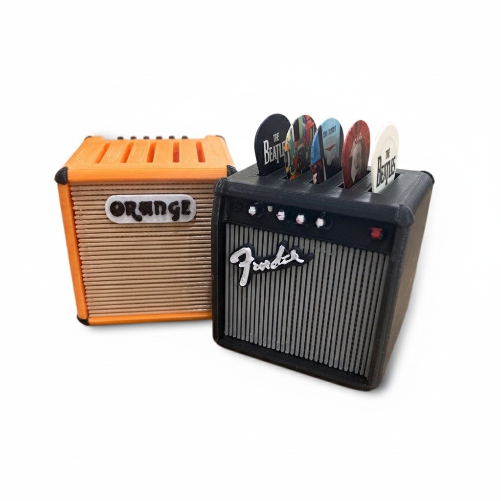 Kit Porta Palhetas Orange Fender Mini Amplificador Guitarras