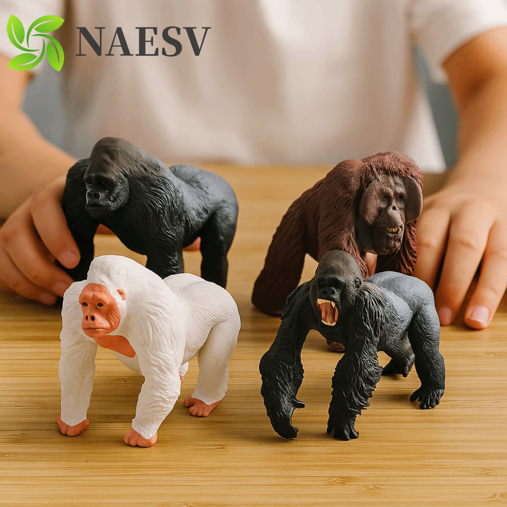 Modelo Animal Realista, Brinquedo de Gorila Simulado Feito à Mão, Figurinha de Animal BULJ