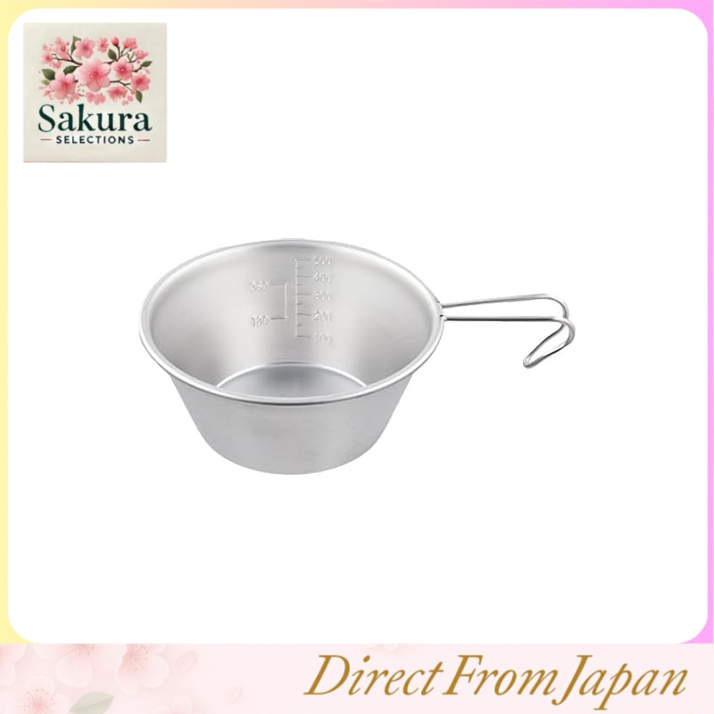 Captain Stag Stainless Steel Big Sierra Cup 630ml Spiral Finish Made in Tsubame-Sanjo, Japan UH-49 Silver